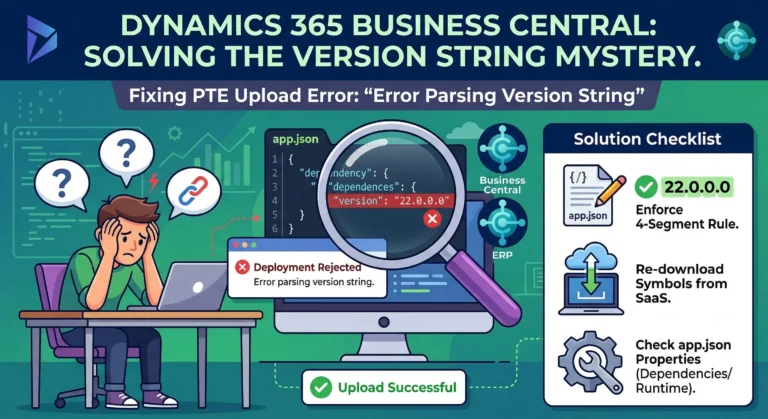 Dynamics 365 Business Central PTE Upload Error: Solving the Version String Mystery